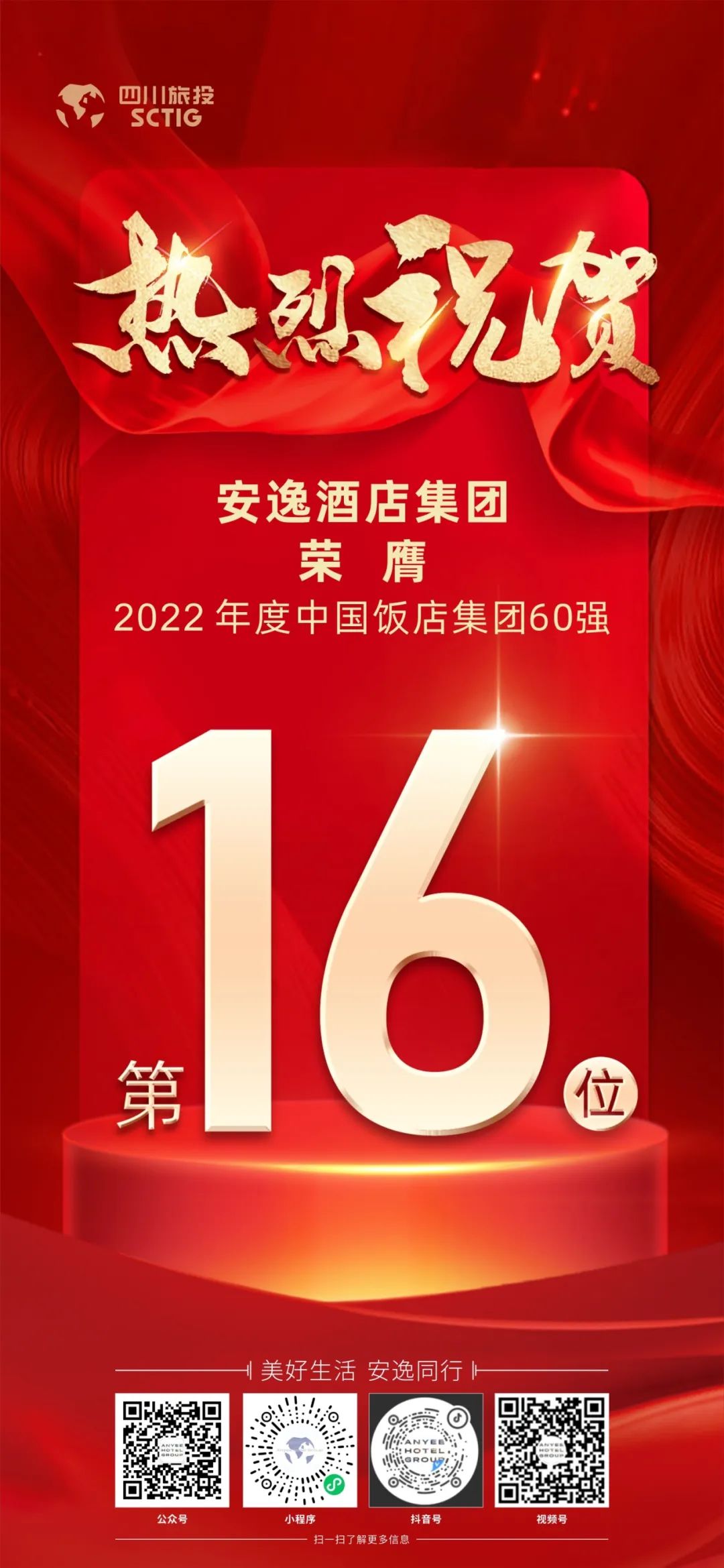 四川尊龙凯时人生就是搏集团荣膺“2022年度中国饭店集团60强”